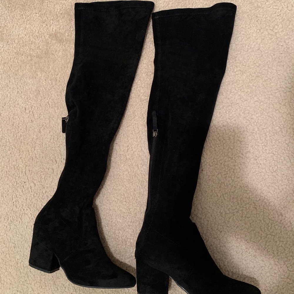 Goodnight Macaroon over the knee black boots